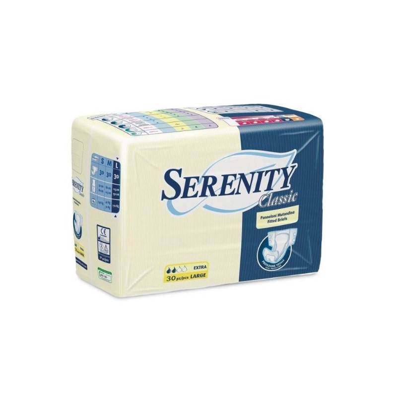 Pannolone Per Incontinenza Serenity Classic Superdry Formato Extra Large 30 Pezzi