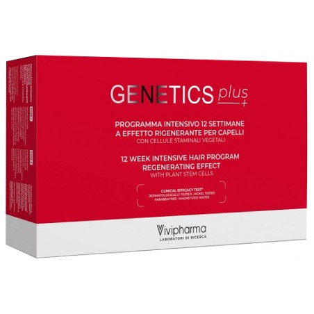 Vivipharma S. A. Genetics Plus Programma Intensivo 12 Settimane A Effetto Rigenerante Per Capelli Con Cellule Staminali Vegetali