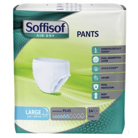 S. I. L. C. Pannolone Per Incontinenza Soffisof Air Dry Pants Plus Large 14 Pezzi