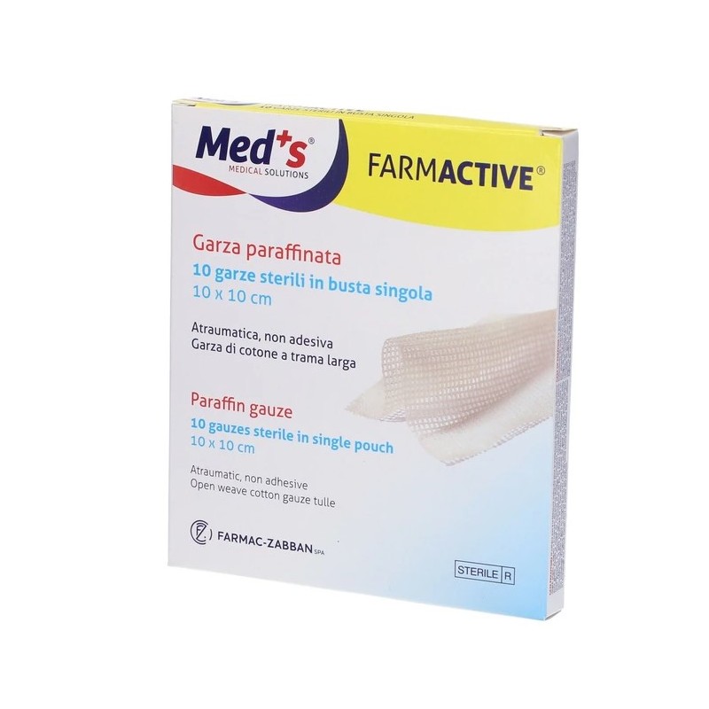 Farmac-zabban Garza Farmactive Paraffinata 10x10cm 10 Pezzi