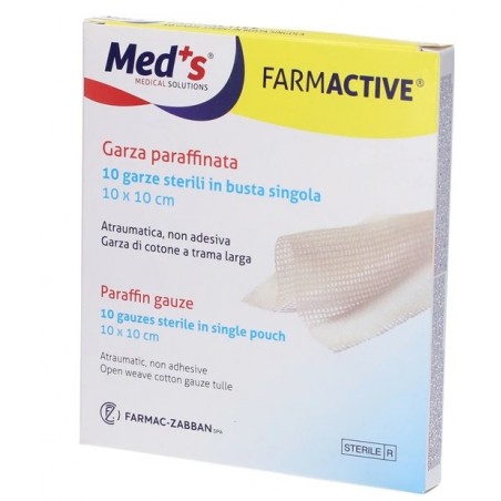 Farmac-zabban Garza Farmactive Paraffinata 10x10cm 10 Pezzi