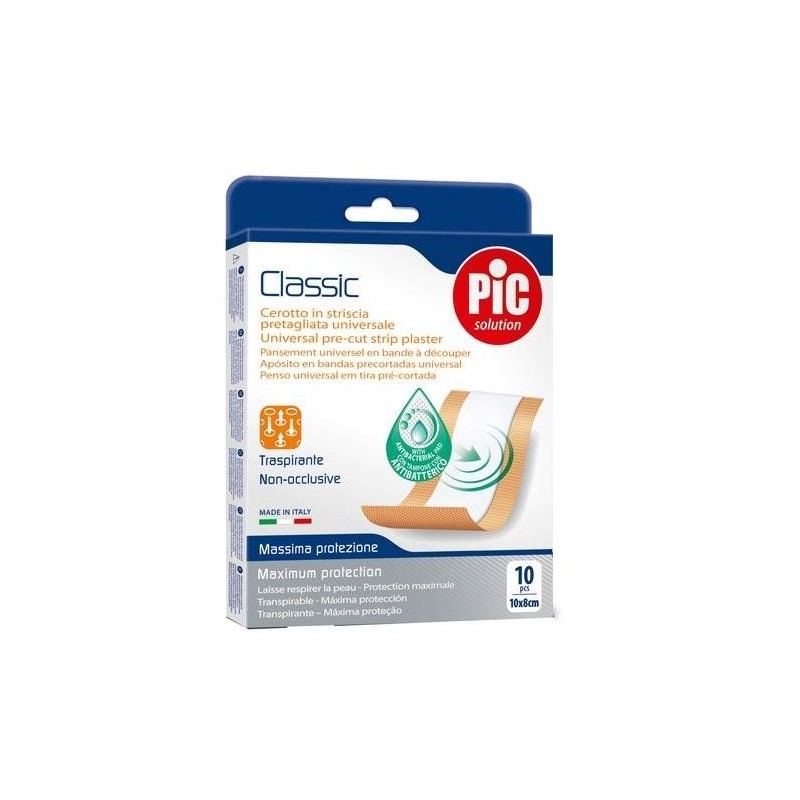 Pikdare Cerotto Pic Classic Striscia 10x8 Cm Antibatterico 10 Pezzi