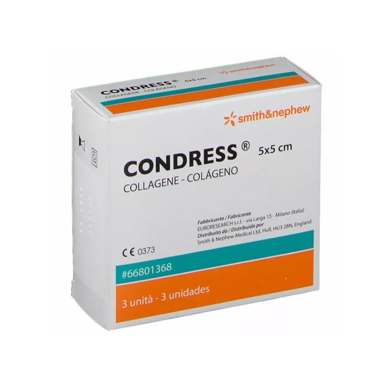 Pharmaidea Condress Medicazione Con Collagene Equino 5x5 Cm 3 Pezzi