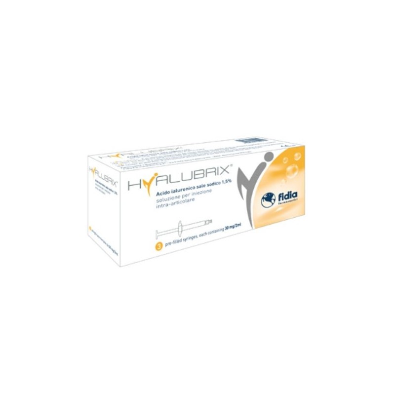 Fidia Farmaceutici Siringa Intra-articolare Hyalubrix Acido Ialuronico 1,5% 30 Mg 2 Ml 3 Pezzi No Eto