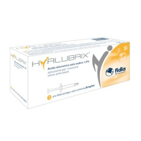 Fidia Farmaceutici Siringa Intra-articolare Hyalubrix Acido Ialuronico 1,5% 30 Mg 2 Ml 3 Pezzi No Eto