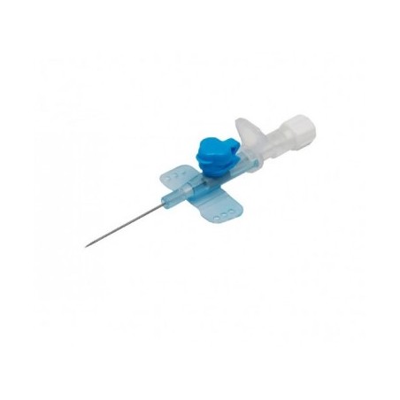 Farmacare Ago Cannula A Due Vie 22 Gauge 0,9x25mm In Acciaio Inox Con Siliconatura Esterna, Tappo Luer Lock E Alette Laterali Co