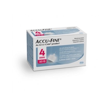 Roche Diabetes Care Italy Ago Ipodermico Monouso Per Penna Da Insulina Accu-fine In Acciaio Inox Diametro Gauge 33 Lunghezza 4 M