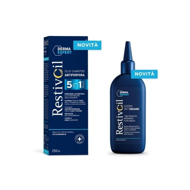 Perrigo Italia Restivoil Derma Expert Sistema Antiforfora 5 In 1 Shampoo 250 Ml + Siero 150 Ml