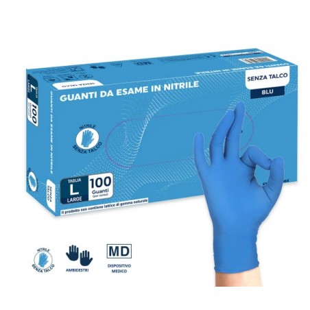 Sterilfarma Guanto Da Esame In Nitrile Blu Senza Talco Large 100 Pezzi