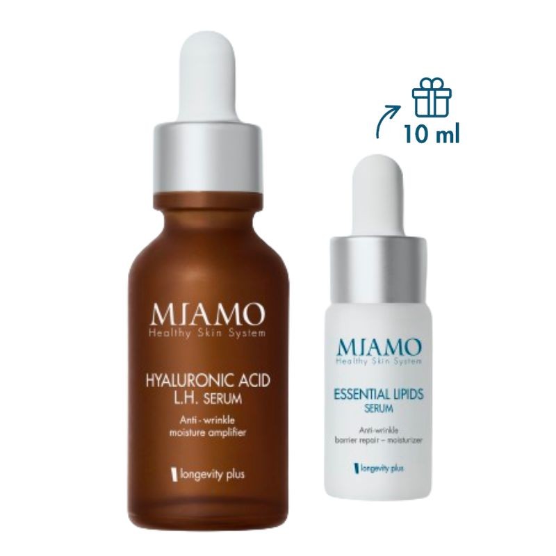 Med Miamo Cofanetto 2024 Plump&hydra 1 Rughe Di Disidratazione Hyaluronic Acid Lh Serum 30 Ml + 1 Essential Lipids 10 Ml