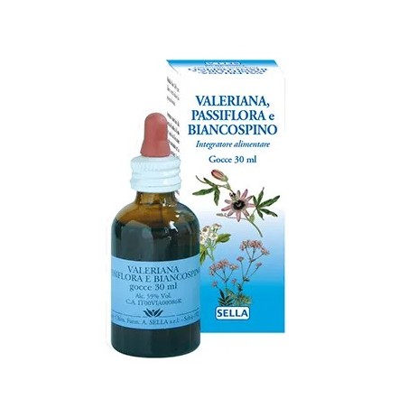 Sella Valeriana Passiflora E Biancospino Gocce 30 Ml