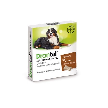 Four Pharma Cro Drontal Multi Aroma Carne Xl 525/504/175 Mg 2-Compresse Per Cani