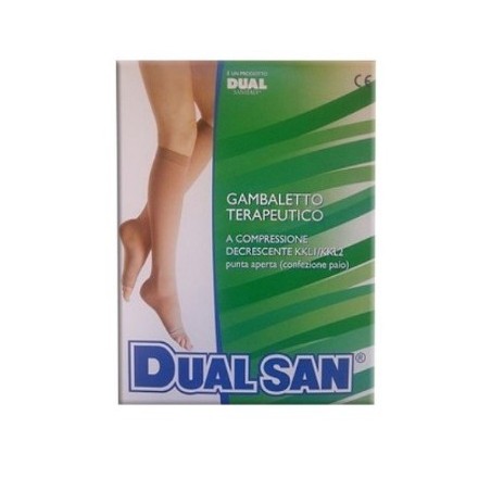 Dual Sanitaly Soc. Benefit Gambaletto Terapeutico Dualsan A Compressione Decrescente Kkl1 Punta Aperta Beige Unisex 2 1 Paio