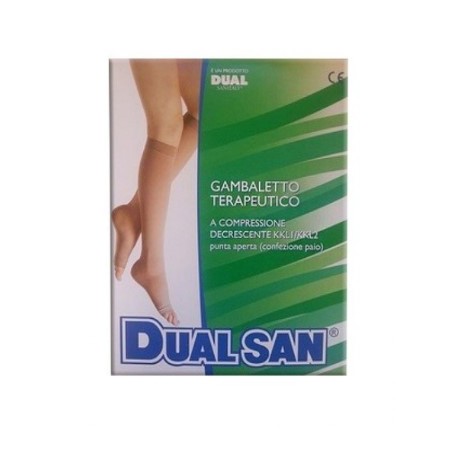 Dual Sanitaly Soc. Benefit Gambaletto Terapeutico Dualsan A Compressione Decrescente Kkl1 Punta Aperta Beige Unisex 5 1 Paio