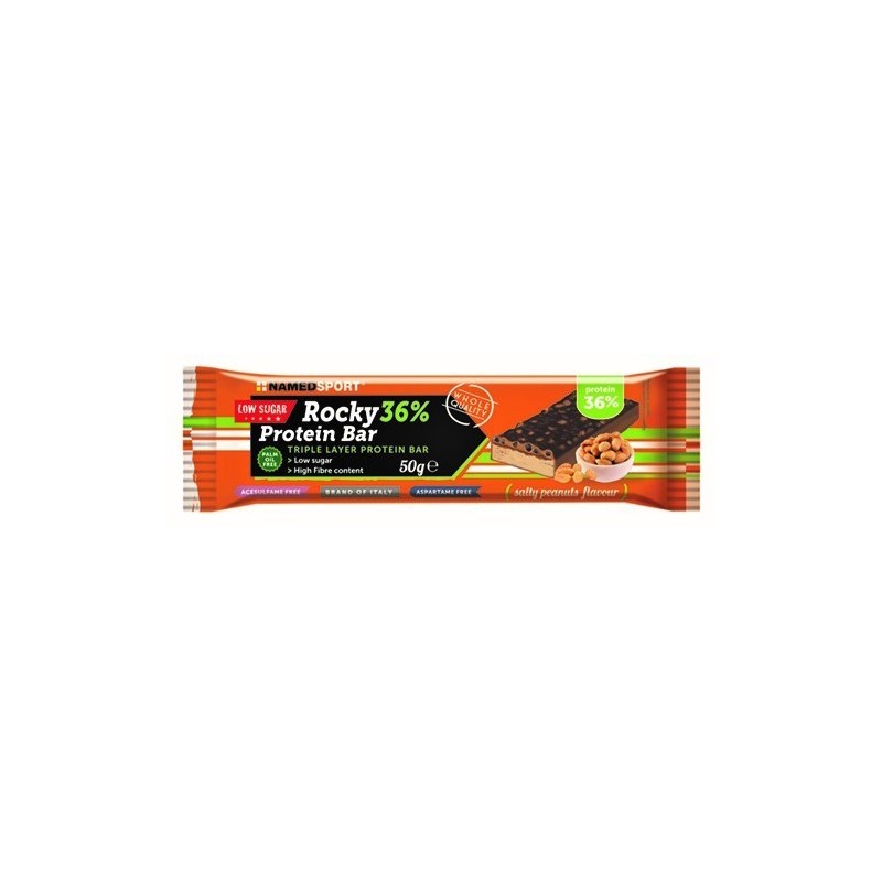 Namedsport Rocky 36% Protein Bar Salty Peanuts Barretta 50 G