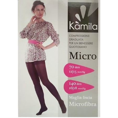 Ca-mi Kamila Collant Micro Fibra 70 Denari Nero 3 12/15 Mmhg