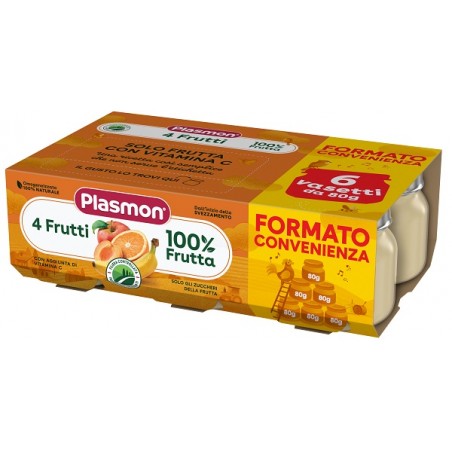 Plasmon Omogeneizzato 4 Frutti 6x80 G