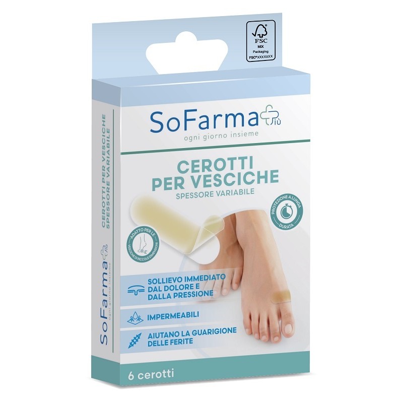 So. Farma. Morra Cerotto Vescica Piccolo 20 X 60 Mm Sofarmapiu' 6 Pezzi