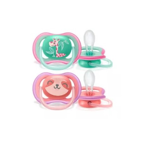 Philips Avent Succhietti Ultra Air 18m+ Femmina Giraffa-riccio 2 Pezzi