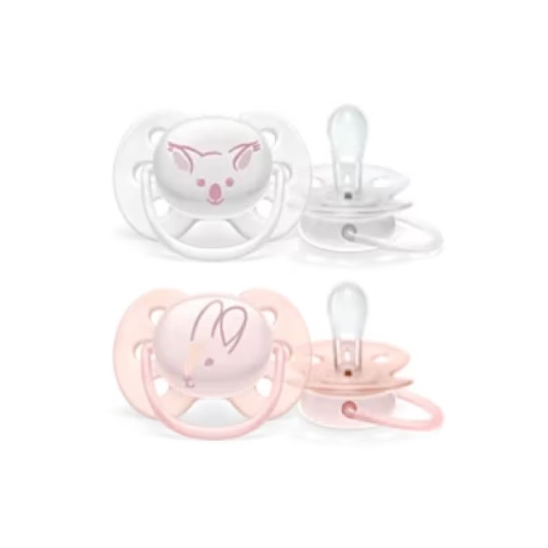 Philips Avent Ultra Soft Succhietto Koala/bunny Femmina 0-6 Mesi Old Scf223/20 2 Pezzi