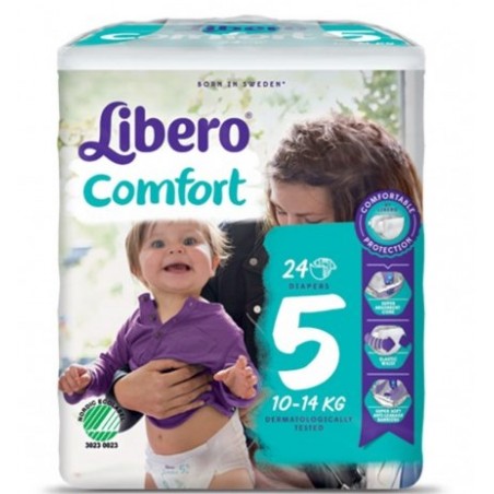 Essity Italy Libero Comfort 5 Pannolino Per Bambino Taglia 10-14kg 24 Pezzi