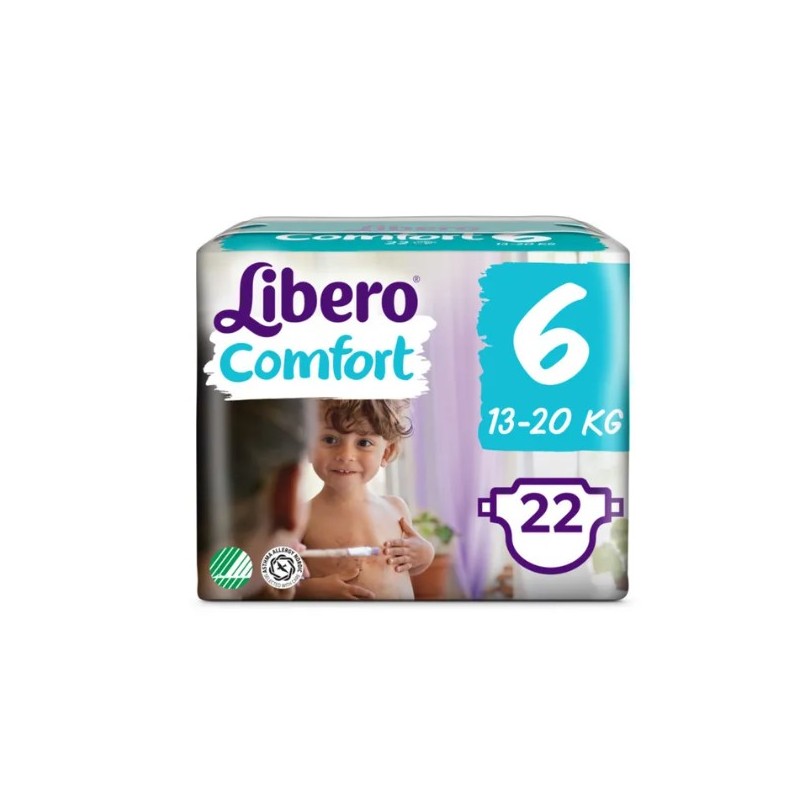 Essity Italy Libero Comfort 6 Pannolino Per Bambino Taglia 13-20 Kg 22 Pezzi