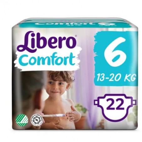 Essity Italy Libero Comfort 6 Pannolino Per Bambino Taglia 13-20 Kg 22 Pezzi