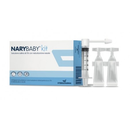 Sterilfarma Nary Baby Kit Soluzione Salina Ipertonica Al 3% 20 Fialoidi + Nebulizzatore Nasale