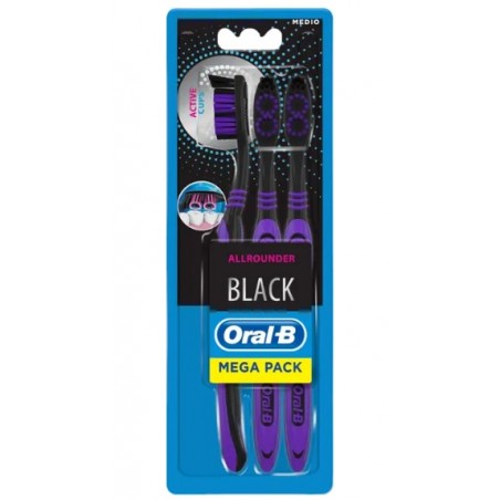 Procter & Gamble Oralb All Rounder Black Spazzolino Manuale 3 Pezzi