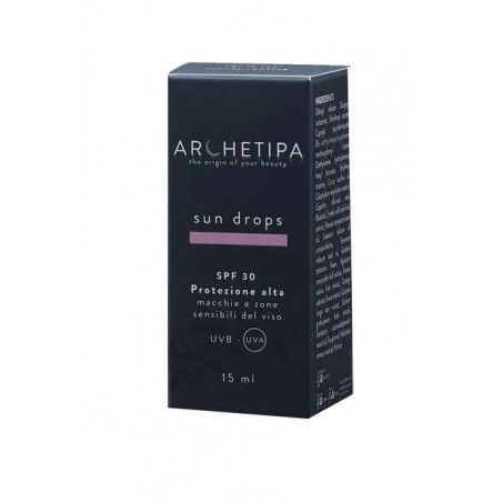 Confezione da 15 ml archetipa sun drops protezione solare spf 30