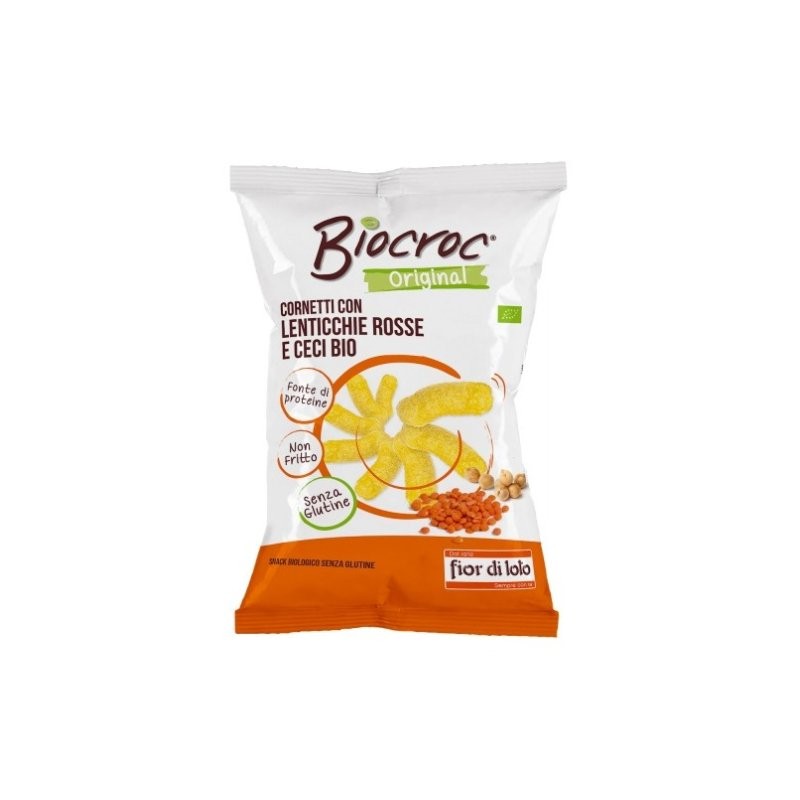 Biotobio Biocroc Original Cornetti con lenticchie rosse e ceci Bio 45 g