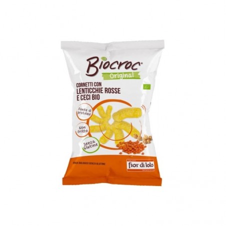 Biotobio Biocroc Original Cornetti con lenticchie rosse e ceci Bio 45 g