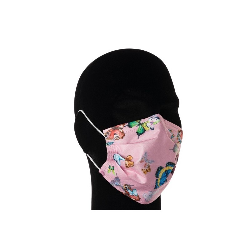 C&s Italy Mymask Pro Ii Mascherina Chirurgica Farfalle Rosa 10 Pezzi