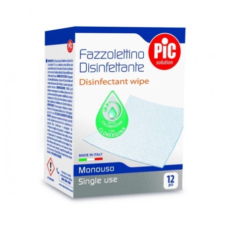 Pikdare Pic Solution Fazzolettini Disinfettanti 12 Pezzi