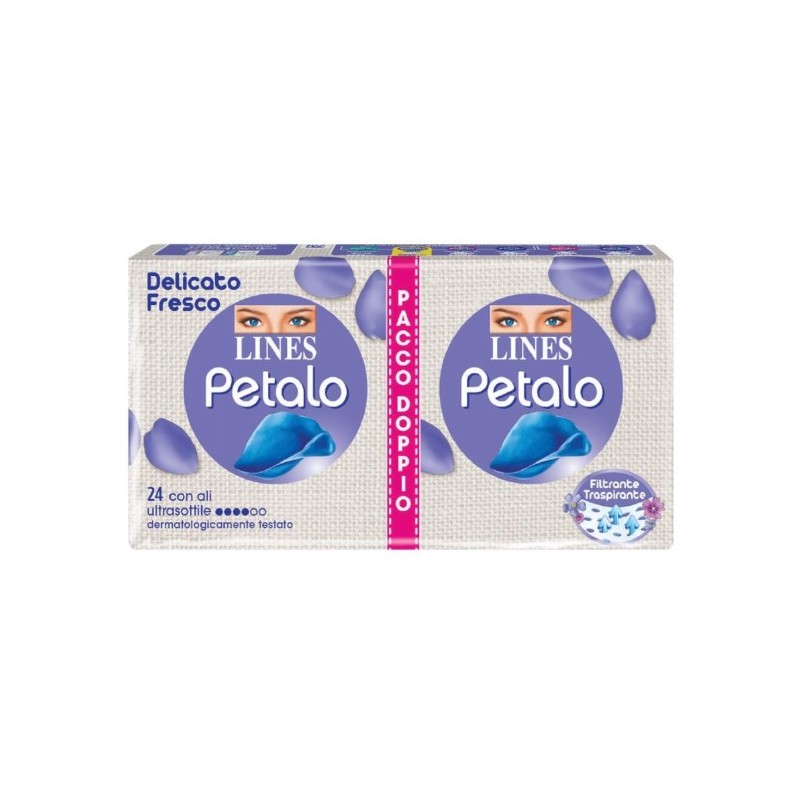 Fater Lines Petalo Blu Assorbente Con Ali 24 Pezzi