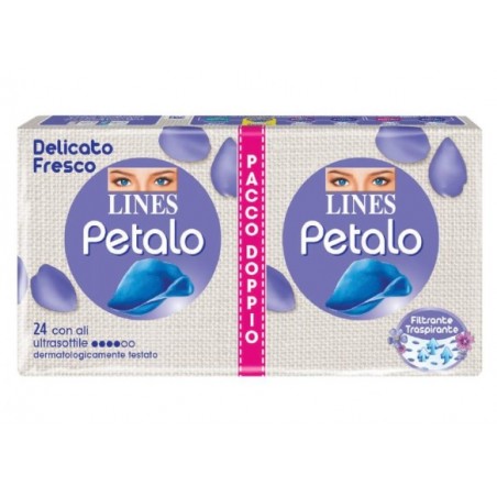 Fater Lines Petalo Blu Assorbente Con Ali 24 Pezzi