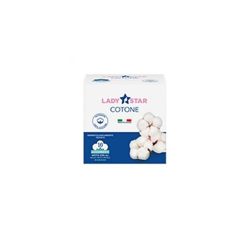 Farvima Medicinali Assorbenti Esterni Ladystar Cotone Notte Ali 12 Pezzi