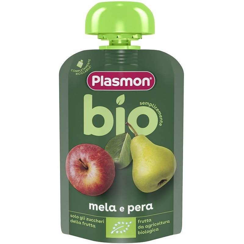 Plasmon Mela Pera Bio Pouches 100 G