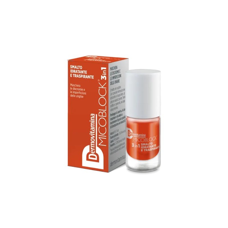 Pasquali Dermovitamina Micoblock 3 In 1 Smalto Idratante E Traspirante Arancio Scuro 5 Ml