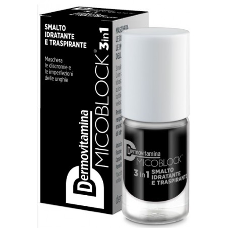 Pasquali Dermovitamina Micoblock 3in1 Smalto Idratante E Traspirante Nero 5 Ml