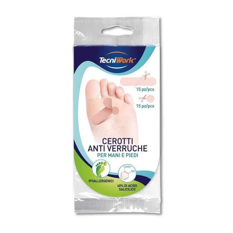 Tecniwork Cerotti Anti Verruche Piedi 15 + 15 Pezzi