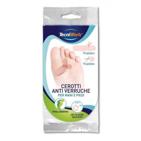 Tecniwork Cerotti Anti Verruche Piedi 15 + 15 Pezzi