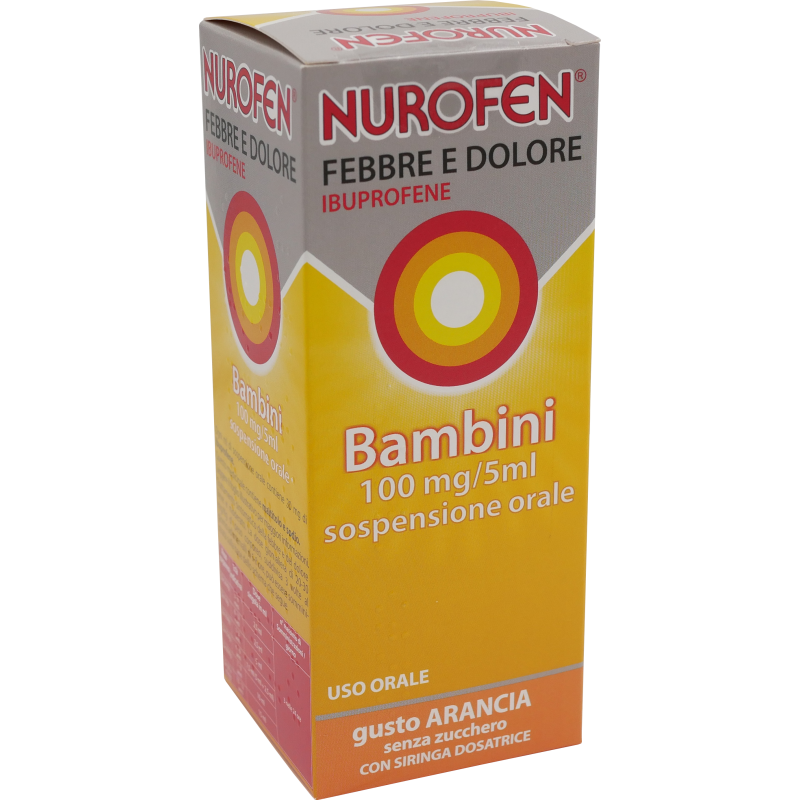 Gmm Farma Nurofen Febbre E Dolore Bambini 100mg/5ml Sospensione Orale Gusto Arancia Senza Zucchero Nurofen Febbre E Dolore Bambi