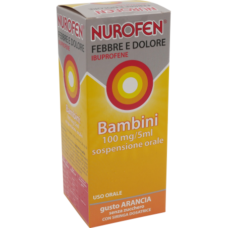 Gmm Farma Nurofen Febbre E Dolore Bambini 100mg/5ml Sospensione Orale Gusto Arancia Senza Zucchero Nurofen Febbre E Dolore Bambi