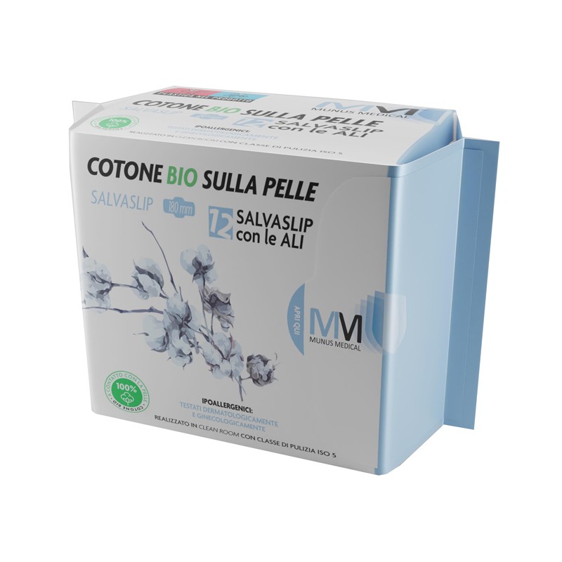 Munus International Munus Medical Proteggi Slip Con Ali Cotone Bio Sulla Pelle 12 Pezzi