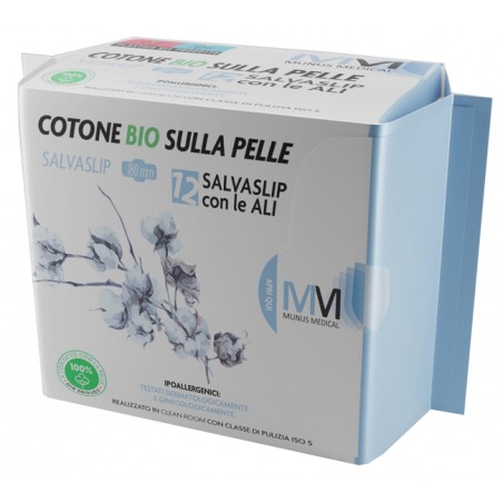 Munus International Munus Medical Proteggi Slip Con Ali Cotone Bio Sulla Pelle 12 Pezzi