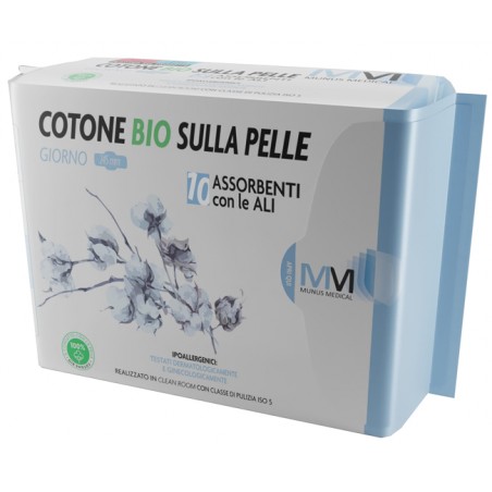 Munus International Munus Medical Assorbente Giorno Con Ali Cotone Bio Sulla Pelle 245 Mm 10 Pezzi