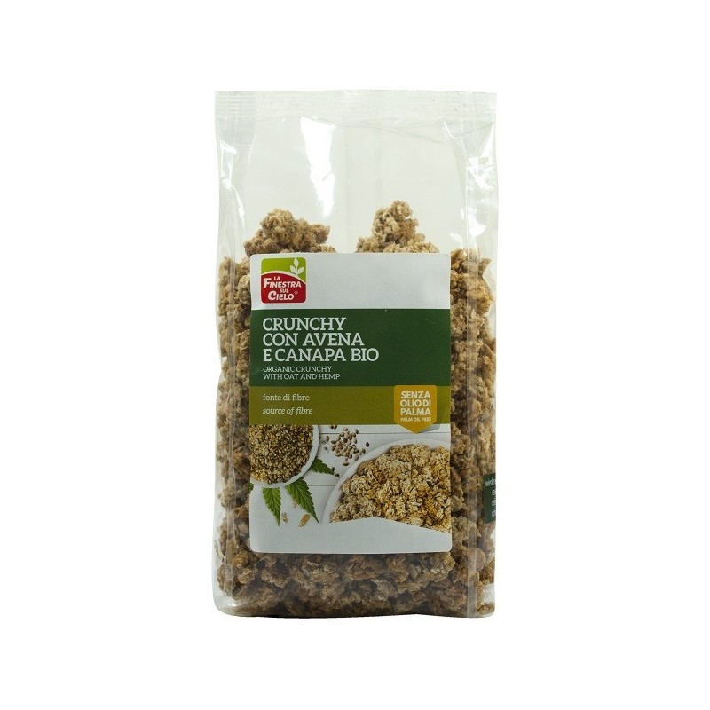 Biotobio Fsc Crunchy Con Avena E Canapa Bio Ad Alto Contenuto Di Fibra Con Olio Di Girasole E Senza Olio Di Palma 375 G