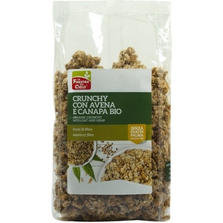 Biotobio Fsc Crunchy Con Avena E Canapa Bio Ad Alto Contenuto Di Fibra Con Olio Di Girasole E Senza Olio Di Palma 375 G