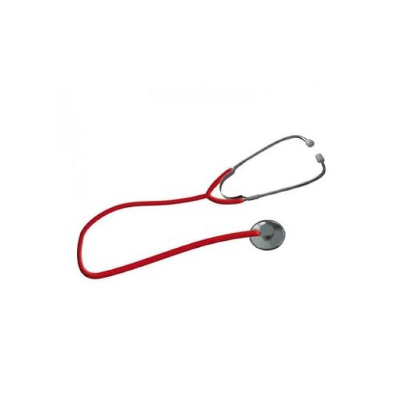 Intermed Fonendoscopio Per Adulto In Alluminio Testa Piatta Diametro 47 Mm Singolo Tubo Lunghezza 60 Cm Colore Rosso